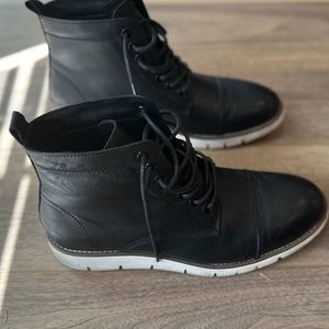 Classic Black Lace-Up Ankle Boots